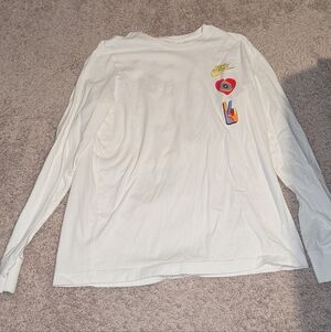 Nike White Long-Sleeve Graphic Tee